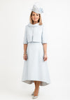Gabriela Sanchez Shimmer Embossed Floral Dress & Bolero, Light Blue