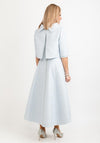 Gabriela Sanchez Shimmer Embossed Floral Dress & Bolero, Light Blue