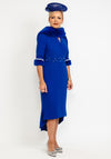 Gabriela Sanchez Faux Fur Lined & Crystal Embellished Dress, Cobalt Blue