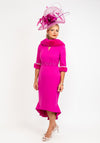 Gabriela Sanchez Faux Fur Lined & Crystal Embellished Dress, Fuchsia Pink