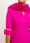 Gabriela Sanchez Faux Fur Lined & Crystal Embellished Dress, Fuchsia Pink