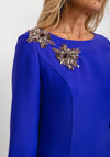 Gabriela Sanchez Embellished Detail Faux Fur Sleeve Midi Dress, Purple