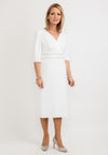 Gabriela Sanchez Diamante Trim Adjustable Bow Midi Dress, White