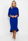 Gabriela Sanchez Detailed Fishtail Midi Dress, Cobalt Blue