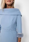 Gabriela Sanchez Detailed Fishtail Midi Dress, Dusty Blue