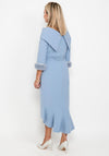 Gabriela Sanchez Detailed Fishtail Midi Dress, Dusty Blue
