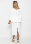 Gabriela Sanchez Peplum Bow Midi Dress, White