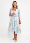 Gabriela Sanchez Floral Foil Detail A-Line Dress, Light Blue