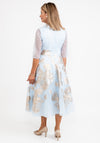 Gabriela Sanchez Floral Foil Detail A-Line Dress, Light Blue