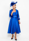 Gabriela Sanchez Bow Waist Jacquard Dress, Cobalt Blue