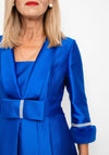 Gabriela Sanchez Bow Waist Jacquard Dress, Cobalt Blue
