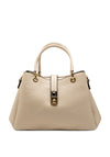 Zen Collection Gold Clasped Shopper Bag, Beige