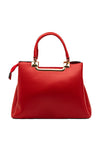Zen Collection Pebbled Faux Leather Shopper Bag, Red