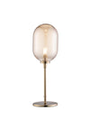 Galway Crystal Amber Glass and Brass Stem Lamp