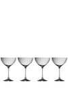 Galway Crystal Erne Saucer Champagne Set of Four Glasses