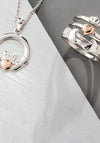 Galway Crystal Claddagh Pendant Sterling Silver & Rose Gold