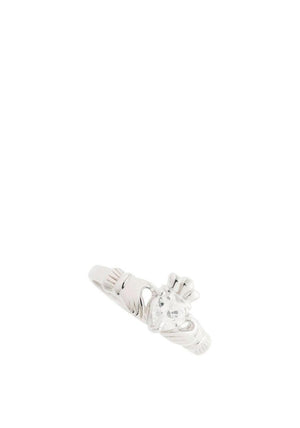 Galway Crystal Claddagh Sterling Silver Crystal Ring, Size N