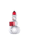 Galway Crystal Tall Snowman with Santa Hat and Gift