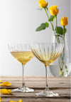 Galway Crystal Erne Cocktail Champagne Saucer Pair, Amber