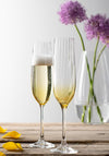 Galway Crystal Erne Champagne Flute Pair, Amber