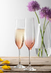 Galway Crystal Erne Champagne Flute Pair, Blush