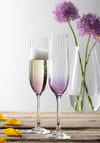 Galway Crystal Erne Champagne Flute Pair, Amethyst