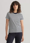 Gant Iconic Striped T-Shirt, Navy & White