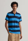Gant Barstripe Pique Polo Shirt, Day Blue