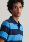 Gant Barstripe Pique Polo Shirt, Day Blue