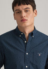 Gant Micro Print Oxford Shirt, Marine