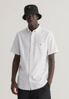 Gant Micro Print Oxford Short Sleeve Shirt, White