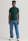 Gant Contrast Collar Pique Polo Shirt, Tartan Green