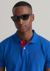 Gant Contrast Pique Collar Polo Shirt, Lapis Blue