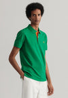 Gant Contrast Collar Pique Polo Shirt, Lavish Green