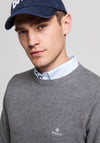 Gant Cotton Pique Crew Neck Sweater, Grey