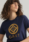 GANT Womens Rope Icon T-Shirt, Evening Blue