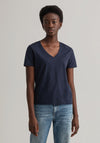 GANT Womens Original V Neck T-Shirt, Evening Blue
