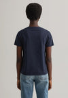 GANT Womens Original V Neck T-Shirt, Evening Blue