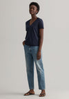 GANT Womens Original V Neck T-Shirt, Evening Blue