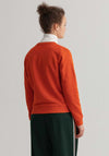 GANT Womens Simple Logo Crew Neck Sweater, Pumpkin Orange