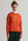 GANT Womens Simple Logo Crew Neck Sweater, Pumpkin Orange
