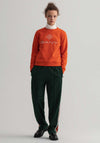 GANT Womens Simple Logo Crew Neck Sweater, Pumpkin Orange