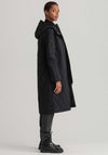 GANT Womens Quilted Oversized Long Coat, Black