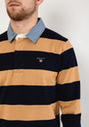 Gant Original Barstripe Long Sleeve Polo Shirt, Toffee Beige