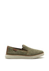 Rieker Mens Canvas Slip on Trainers, Green