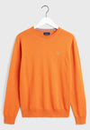 Gant Classic Cotton Crewneck Sweater, Orange Melange
