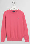 Gant Classic Cotton Crewneck Sweater, Pink Melange