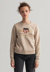 GANT Womens Cotton Logo Embroidered Sweater, Beige