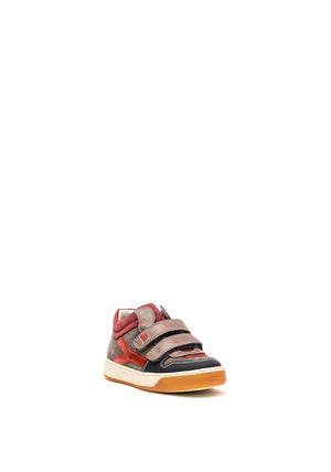 Garvalin Boys Suede Double Strap Velcro High-Top Trainers, Multi