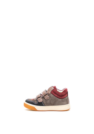 Garvalin Boys Suede Double Strap Velcro High-Top Trainers, Multi